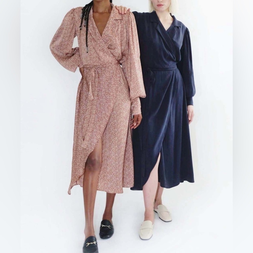 New Ohsevendays Riley Wrap Midi Dress Medium — image 6 of 8